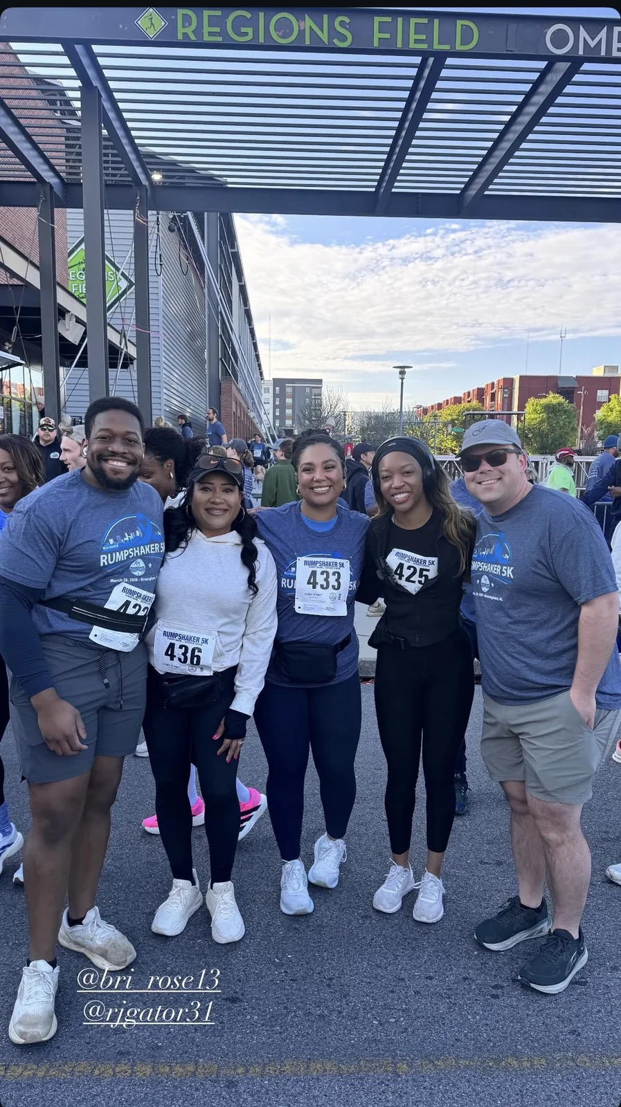A group of Rumpshaker participants gathered near Regions Field.